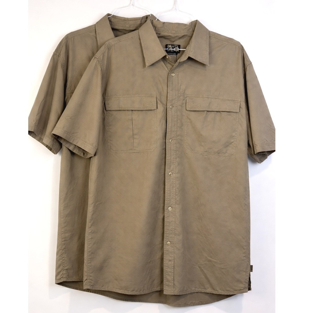 2 Piece Bundle -‎ 3XL Gravel Gear Men's Cotton Ripstop Short Sleeve Work Shirt